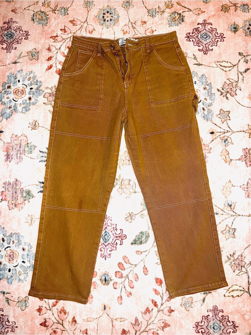 refuge Men's Brown Cargo Carpenter Pants - Chestnut